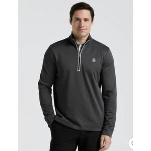 Penguin Men's XXL Black Earl 1/4 Zip Golf Track Jacket pullover athletic